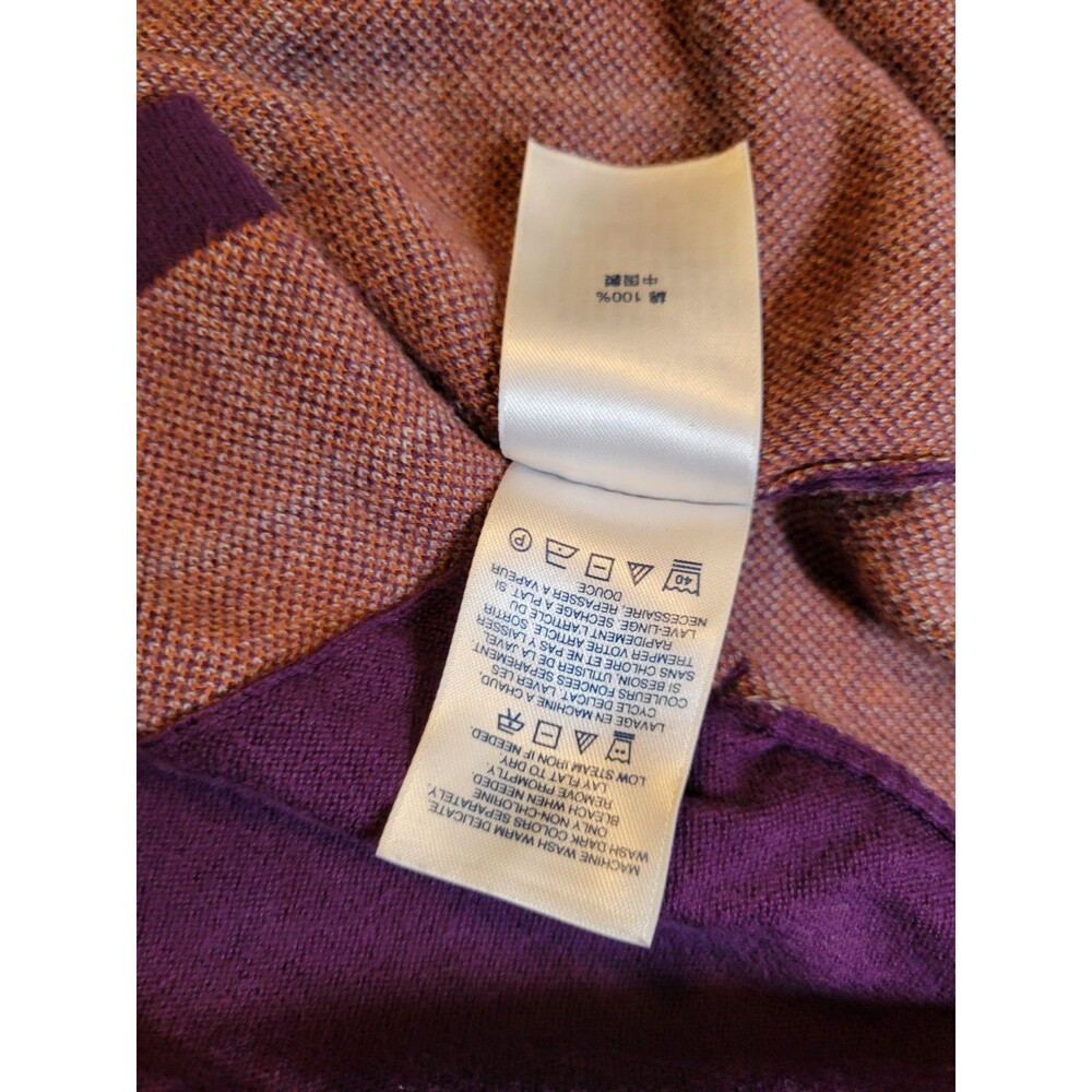 Lands' End Plus Size 2X 20W 22W Purple Burgundy Plaid 100% Cotton Open Front - Picture 8 of 11